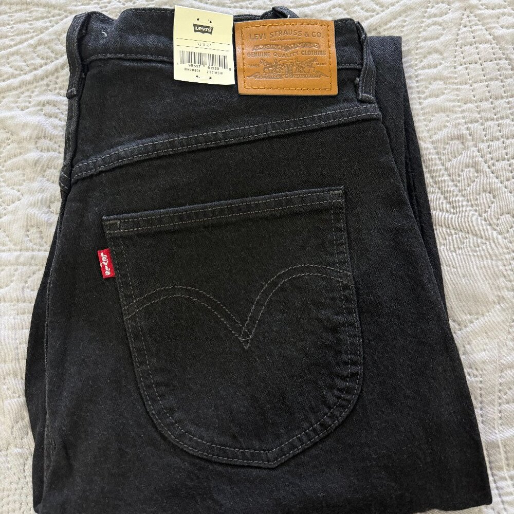 NEW (With Tags) BLACK LEVIS RIBCAGE WESTERN YOKE STRAIGHT ANKLE SIZE 33x27
